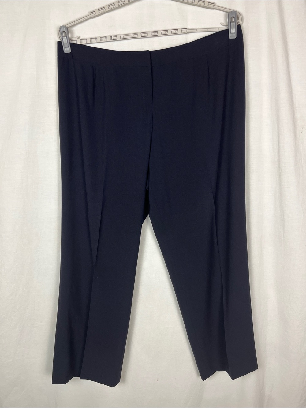Lafayette 148 New York Dark Navy Blue Straight Leg Trouser Pants